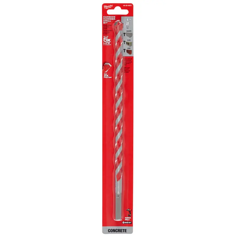 1/2-Inch X 10-Inch X 12-Inch Shockwave Hammer Drill Bit 1