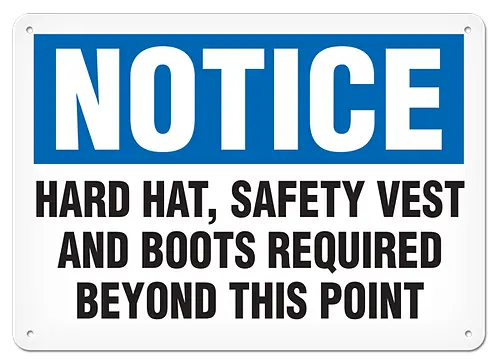 10-Inch X 14-Inch Ppe Requirements Sign: Hat, Vest, And Boots – Plastic 1
