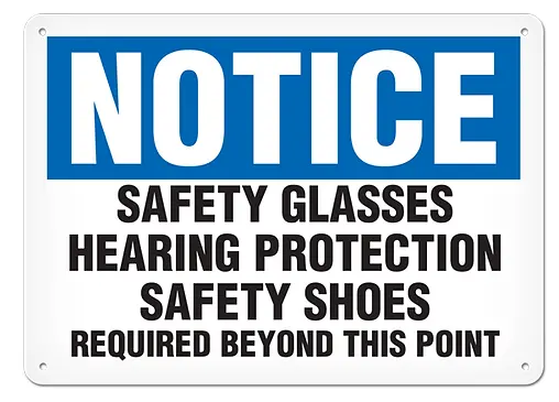 10-Inch X 14-Inch Safety Glasses And Hearing Protection Required Sign – Plastic 1