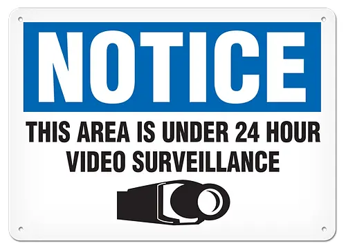 10-Inch X 14-Inch Video Surveillance Notice Sign – Plastic 1
