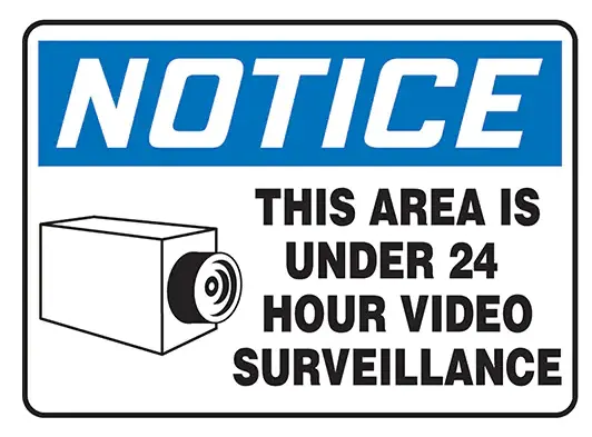 10" X 14" Under Video Surveillance Warning Sign 1