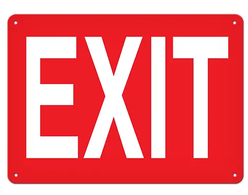 10X14-Inch Glow-In-The-Dark Plastic Exit Sign For Emergency Egress 1