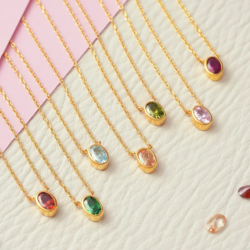 12-Birthstone Literary Necklace – Vintage-Style Zircon Pendant With Astrological Charm 1
