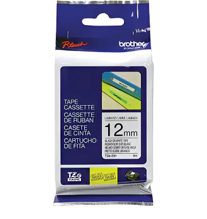 12 Mm Tze Label Tape Cartridge – Black Text On White Background, 26.25 Feet 1