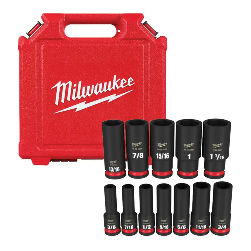 12-Piece 1/2-Inch Drive Deep Impact Socket Set – Sae 1