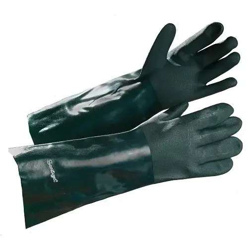 14-Inch Pvc-Coated Safety Gloves – Bright Green, Fully Coated 1