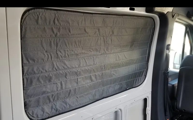 2007+ Mercedes Sprinter Magnetic Front Galley Window Cover – Dual-Function Fabric Shade 1