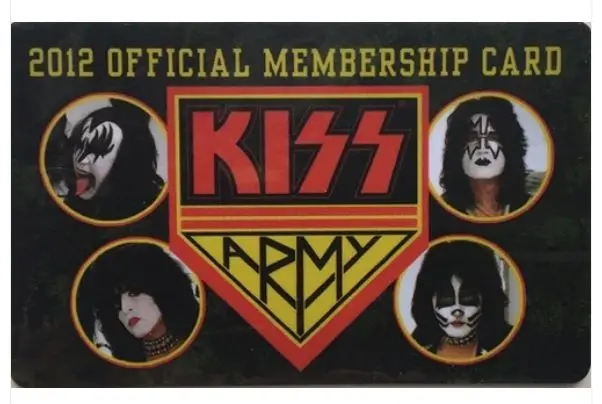 2012 Kiss Army Official Membership Credential 1