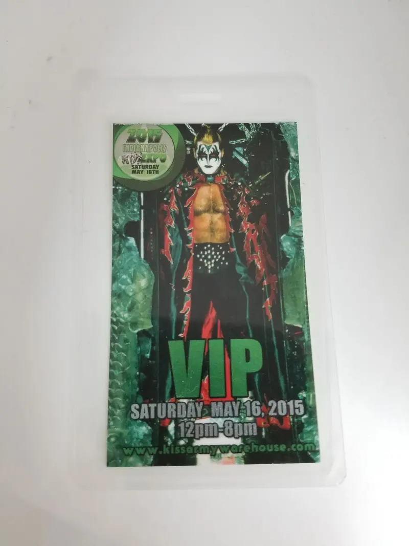2015 Indianapolis Kiss Expo Saturday Vip Backstage Pass 1
