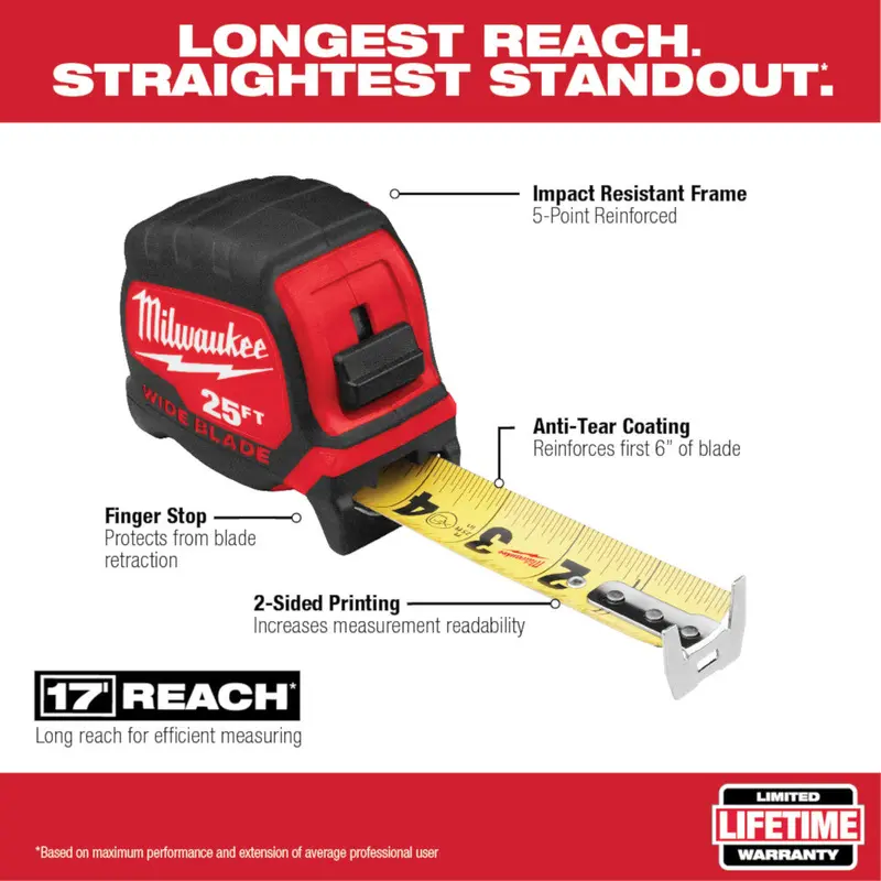 25-Foot Wide-Blade Steel Tape Measure With Auto-Lock 1