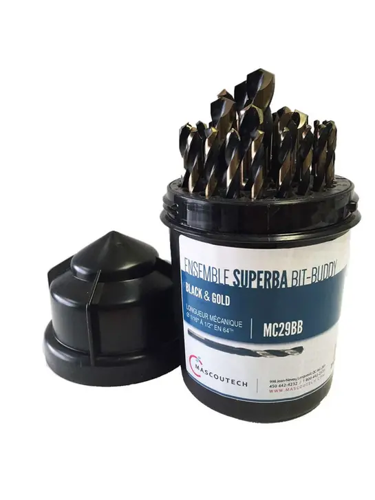 29-Piece Mechanic-Length Drill Bit Set – Fractional Sizes From 1/16" To 1/2" 1