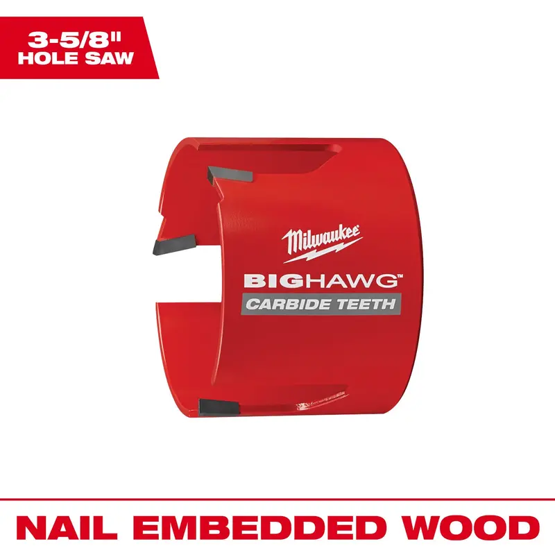 3-5/8-Inch Carbide Big Hawg Hole Saw – Milwaukee 1