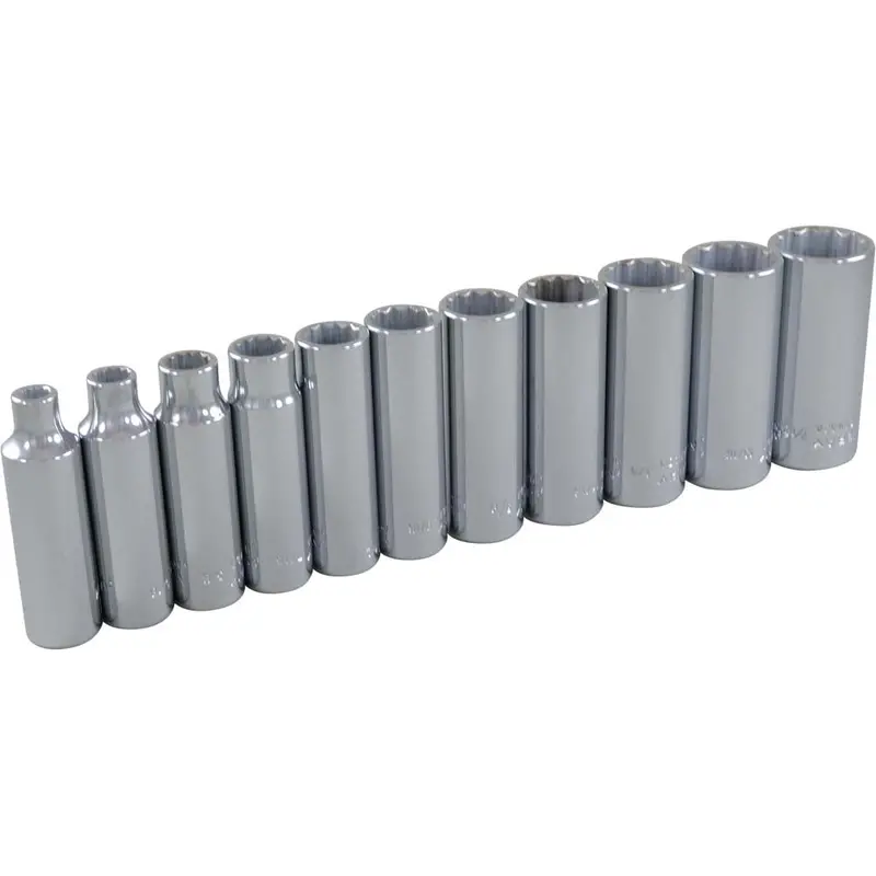 3/8" Drive 12-Point Socket Set – 11-Piece, Standard Metric/Sae 1