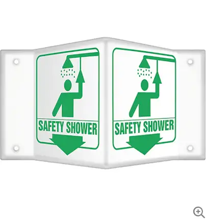 3D-Effect Emergency Shower Identification Sign 1