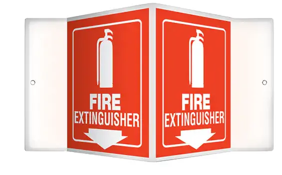3D Fire Extinguisher Safety Sign With Raised Relief Design 1