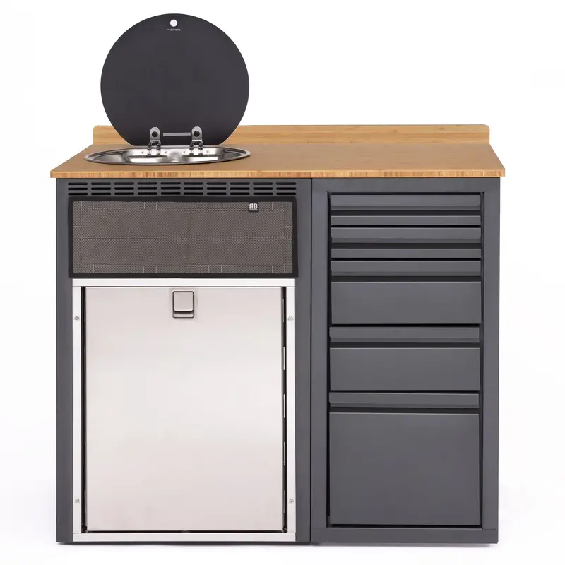 42-Inch Galley With Isotherm 85 Fridge – Drawer-Based Base Cabinet 1