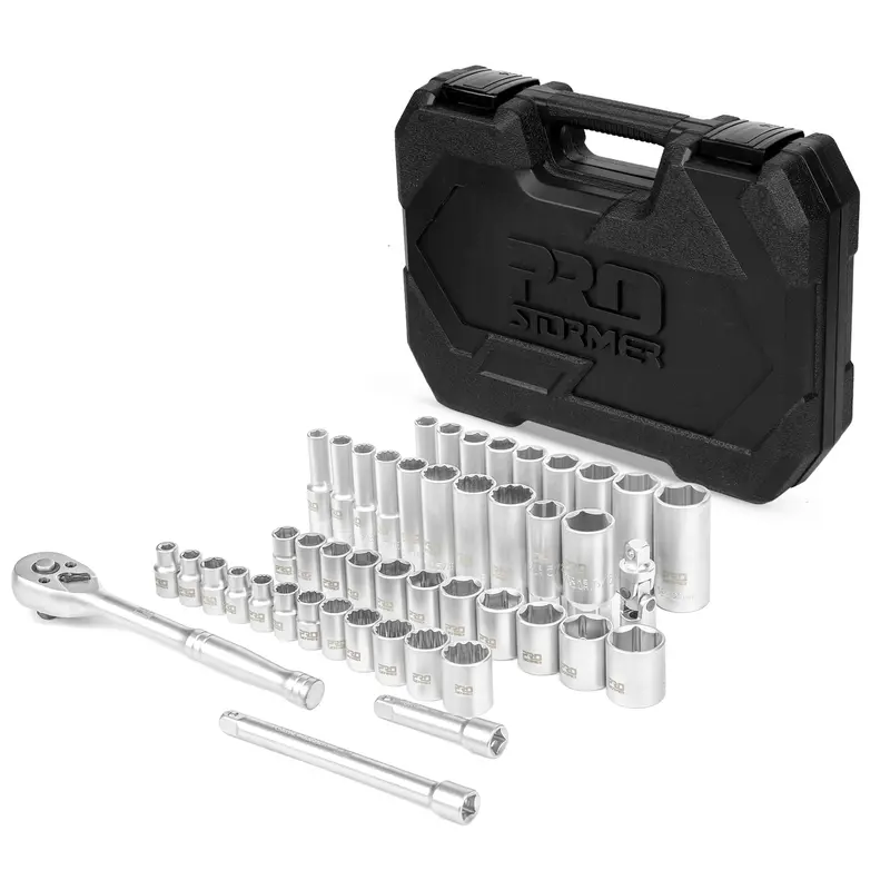 46-Piece Universal Drive Socket And Wrench Tool Kit 1