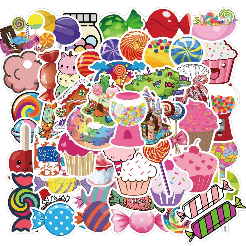 50 Candy-Colored Graffiti Stickers – Playful & Bold Decorative Set 1