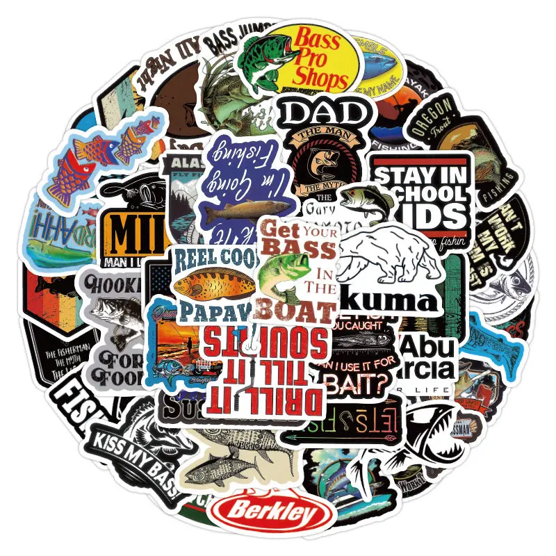 50 Fishing Enthusiast Stickers – Nautical-Themed Decor For Gear & Accessories 2