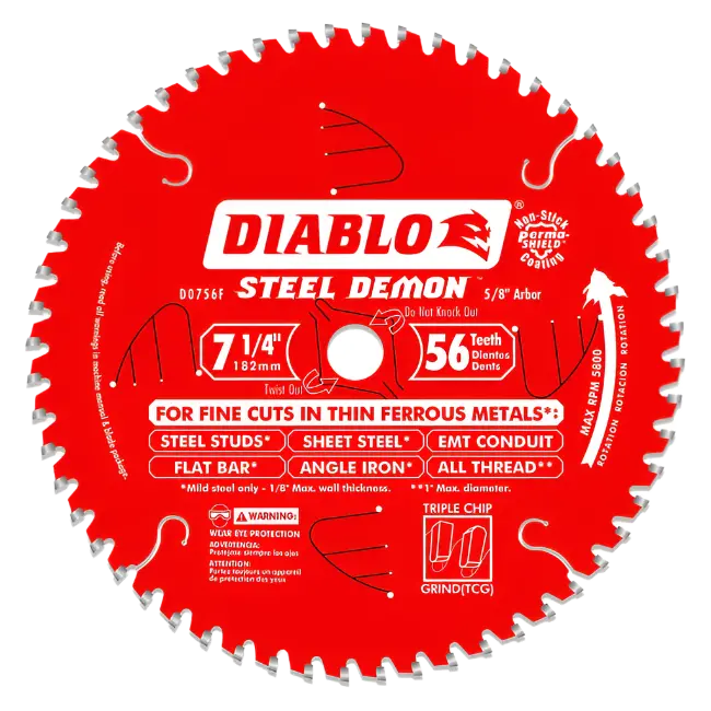 7-1/4-Inch 56-Tooth Carbide-Tipped Steel Demon Circular Saw Blade 1