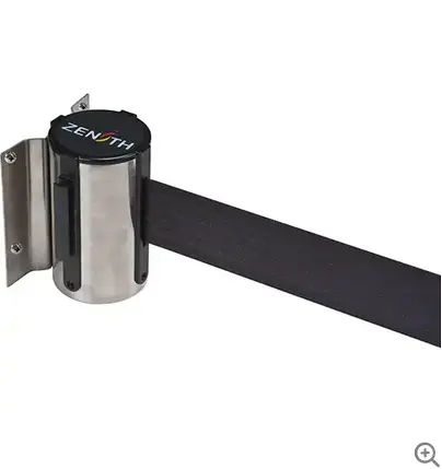 7-Foot Black-On-Black Wall-Mounted Safety Barrier Tape System 1