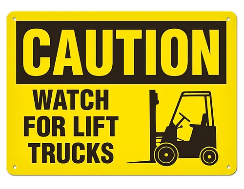 7" X 10" Vinyl 'Caution: Forklift Traffic' Warning Sign 1