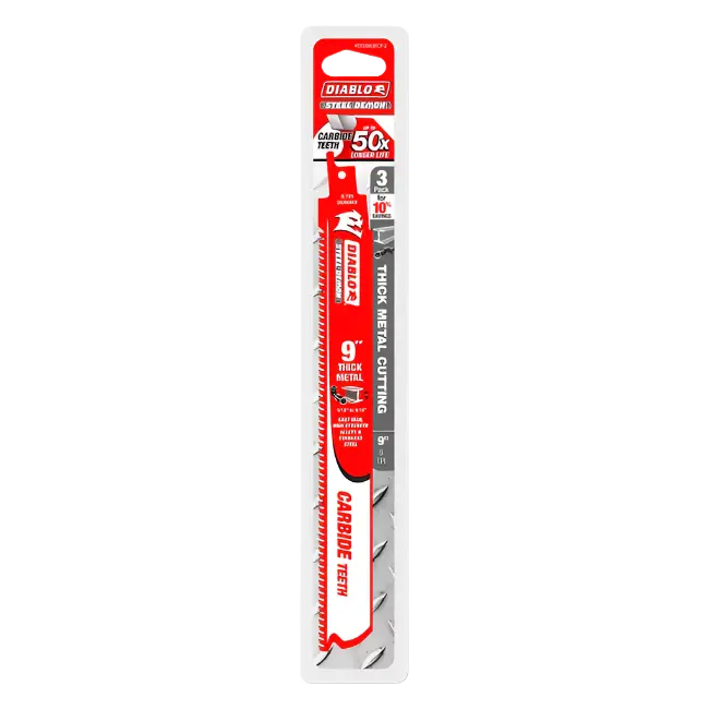 9-Inch Reciprocating Saw Blade – Metal Cutting (3-Pack) 1