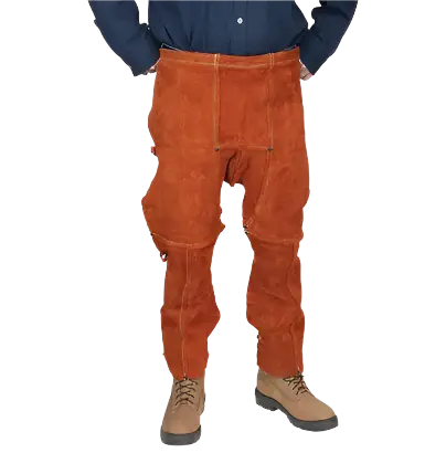 Adjustable Lava Brown Leather Welding Chaps 1