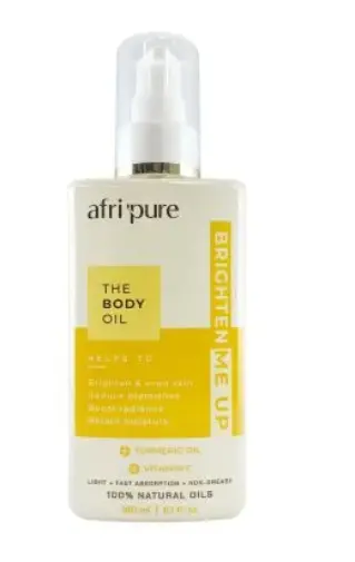 Afri Pure Brighten Me Up Natural Body Oil With Turmeric & Vitamin C (180Ml) 1