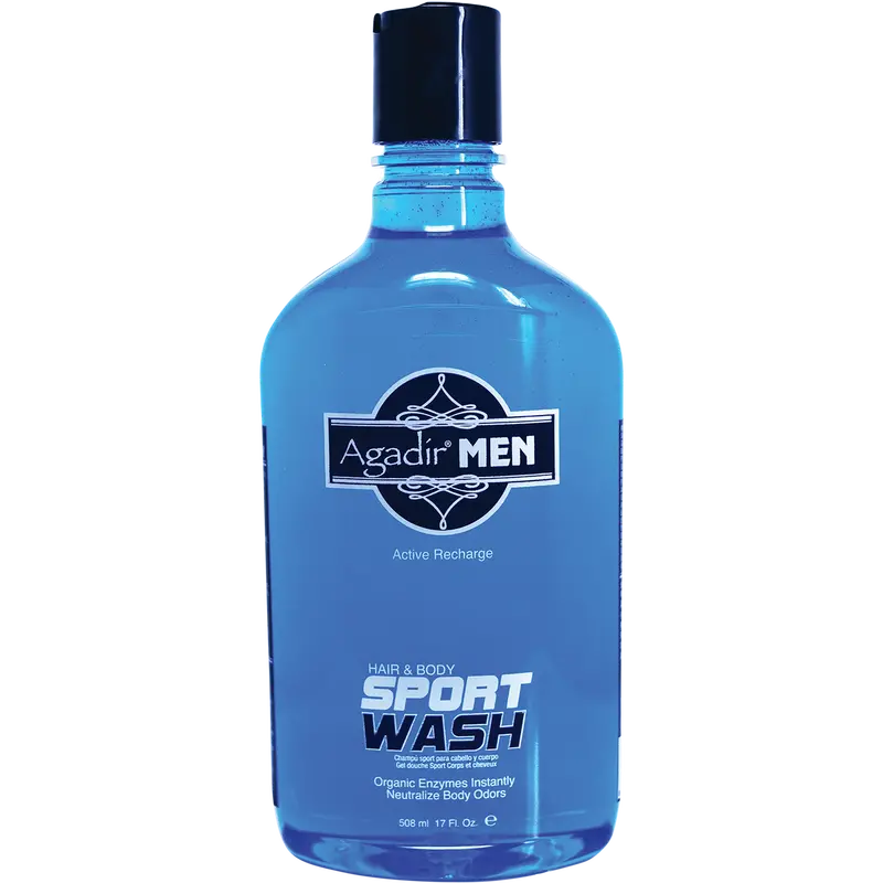 Agadir Men Active Recharge Hair & Body Wash – Energizing Sport Formula (17 Fl Oz) 1