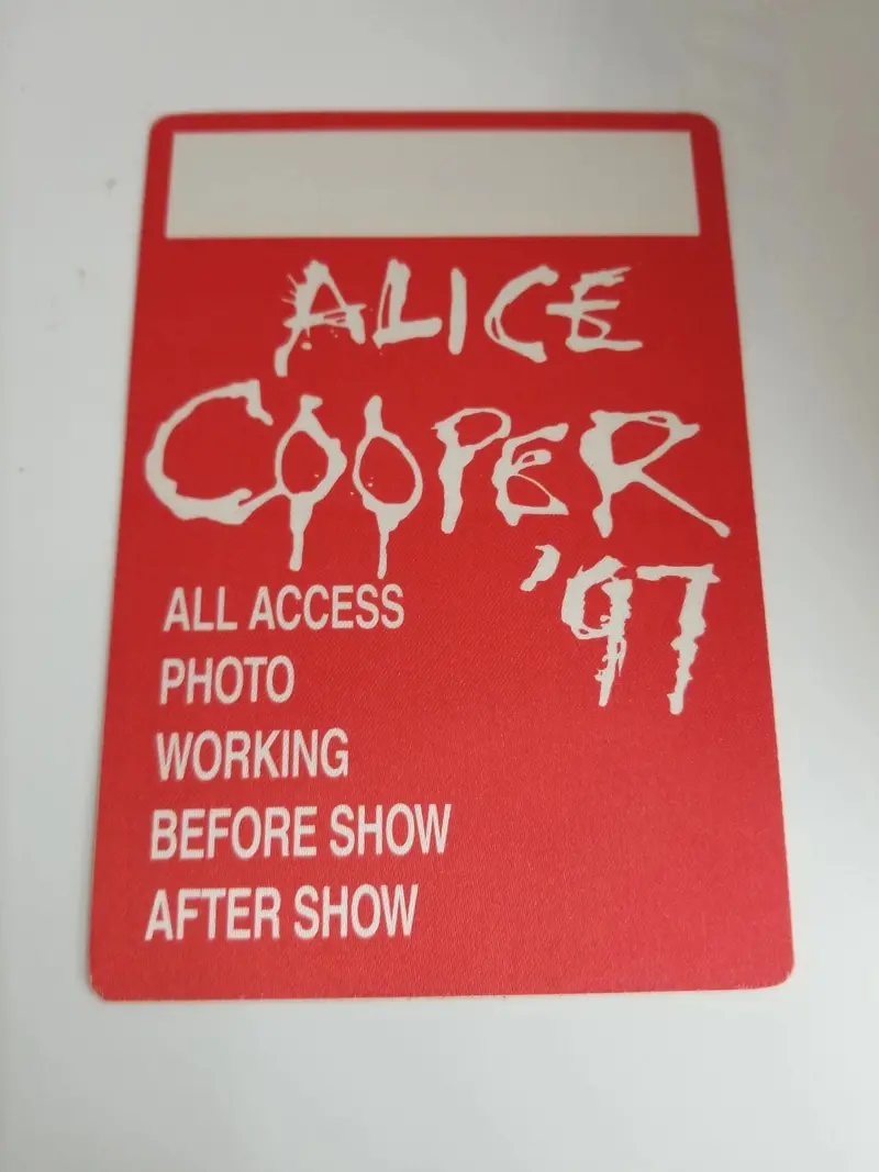 Alice Cooper 1997 Tour Backstage Pass 1