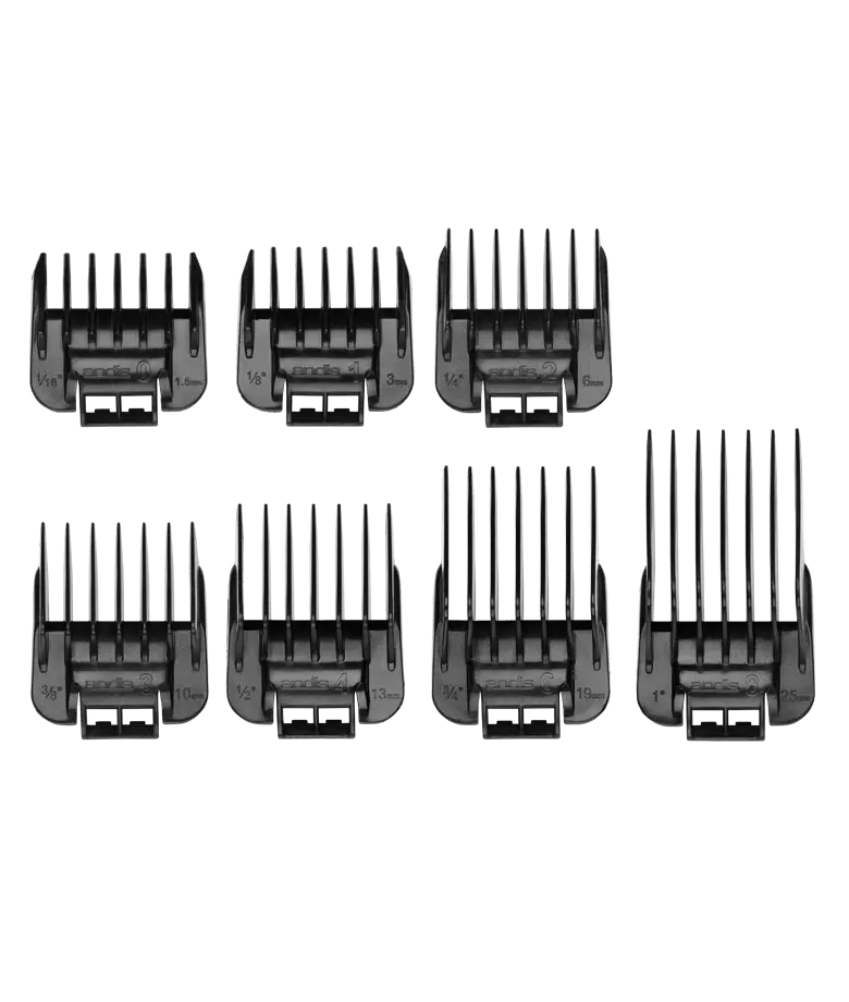 Andis 7-Piece Snap-On Attachment Comb Set For Clippers 1