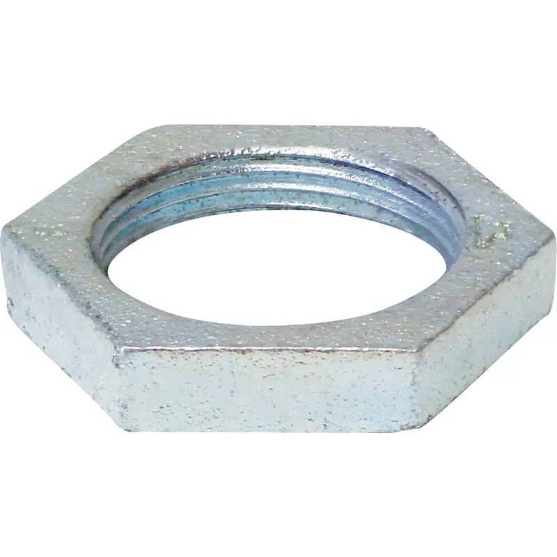 Anvil 3/8" Galvanized Malleable Iron Lock Nut – Zinc-Coated, Threaded Fastener 1
