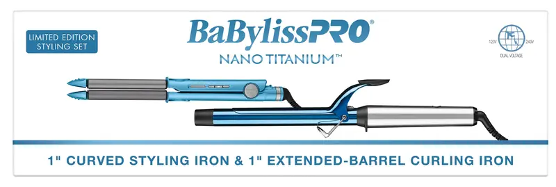 Babylisspro Limited Edition 1" Curved Iron + Extended-Barrel Curling Wand Set (Bntpp76) 1