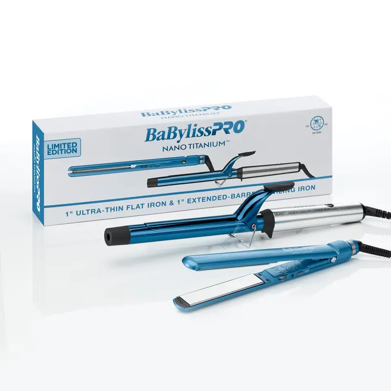 Babylisspro Nano Titanium Dual-Styling Pack – 1" Curling Iron + Ultra-Thin 1" Flat Iron (Bntpp62Uc) 1
