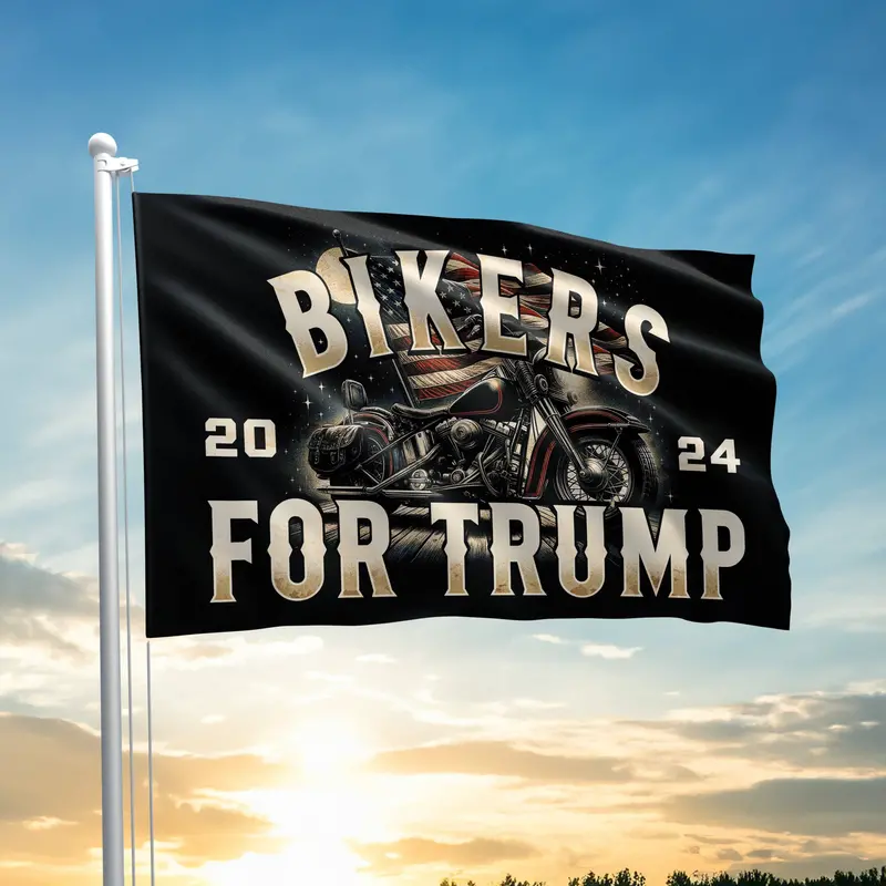 Bikers For Trump Motorcycle Flag – I Love My Freedom Rider Collection 1