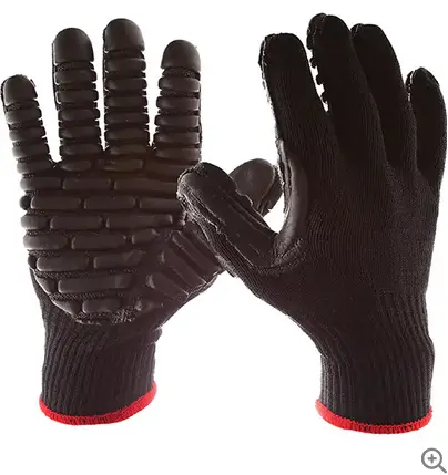 Black Anti-Vibration Work Gloves – Large Size 1