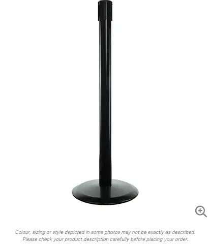 Black Barrier Post Receiver – 38-Inch Height For Crowd Management 1
