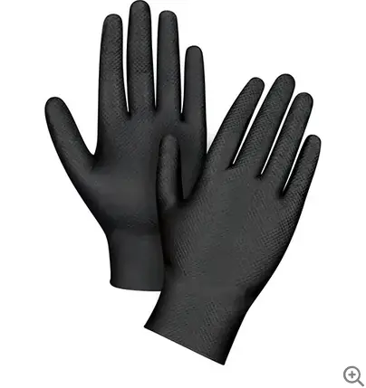 Black Disposable Nitrile Gloves – Extra-Large, 8-Mil Thickness 1