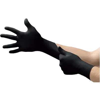 Black Nitrile Gloves – 4 Mm Thickness, Powder-Free, 100 Per Box 1