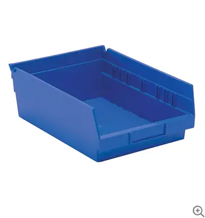 Blue Storage Bin – 8-3/8" × 11-5/8" × 4" Dimensions 1