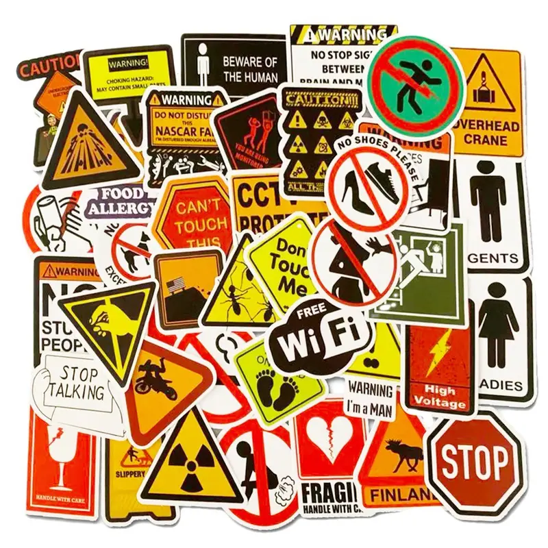 Bold Warning Sign Stickers – Cross-Border Friendly Safety & Alert Decals 1