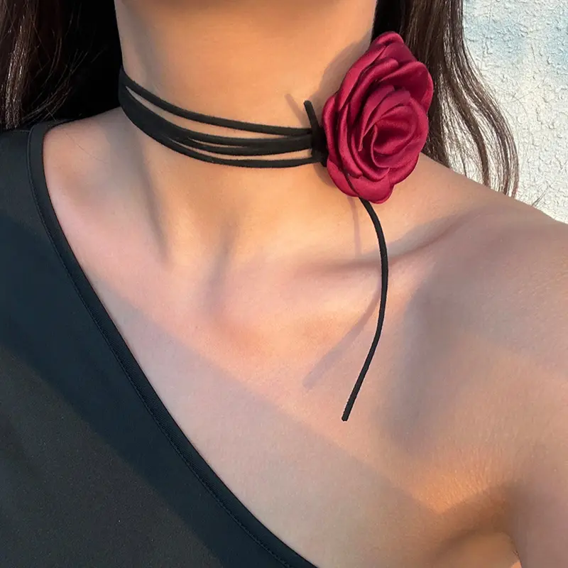 Botanical Velvet Flower Collar – New Season Floral Neck Adornment For Women 1