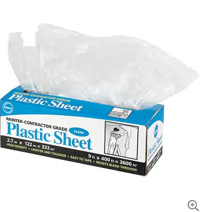 Boxed Plastic Sheeting – 9 Ft X 400 Ft, Construction-Grade 1