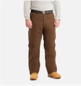 Brown Washed Duck Work Pant With Lined Interior – Size W32 X L34 1