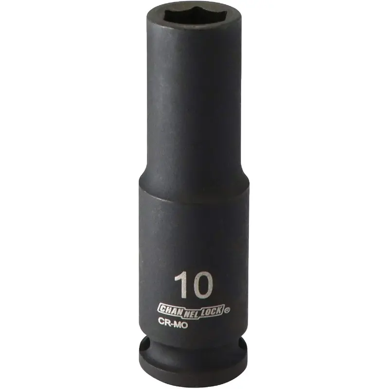 Channellock 3/8" Drive 10Mm 6-Point Deep Impact Socket – Metric, Heavy-Duty 1