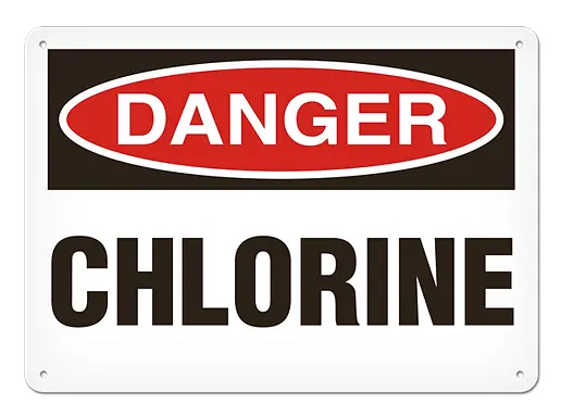 Chlorine Hazard Warning Sign – 10" X 14" Chemical Safety Plastic 1