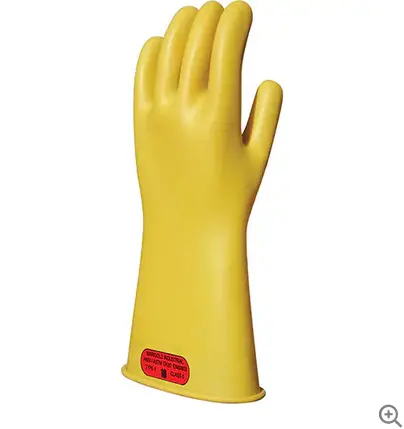 Class 0 High-Voltage Insulated Glove – 11-Inch Yellow, Size 9 1