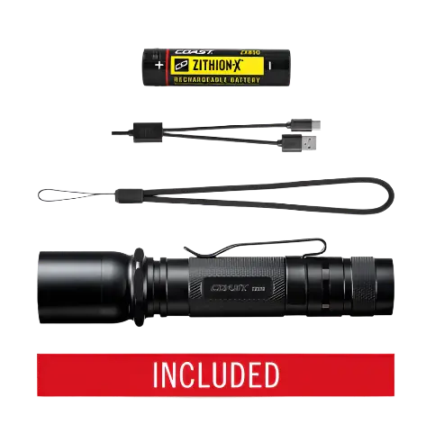Coast Rechargeable Flashlight – 1250 Lumens, Fast-Charging Lithium-Ion 1