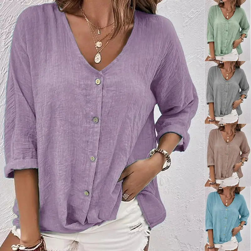 Cross-Border V-Neck Chiffon Cardigan – Lightweight Long-Sleeve Layering Piece 1